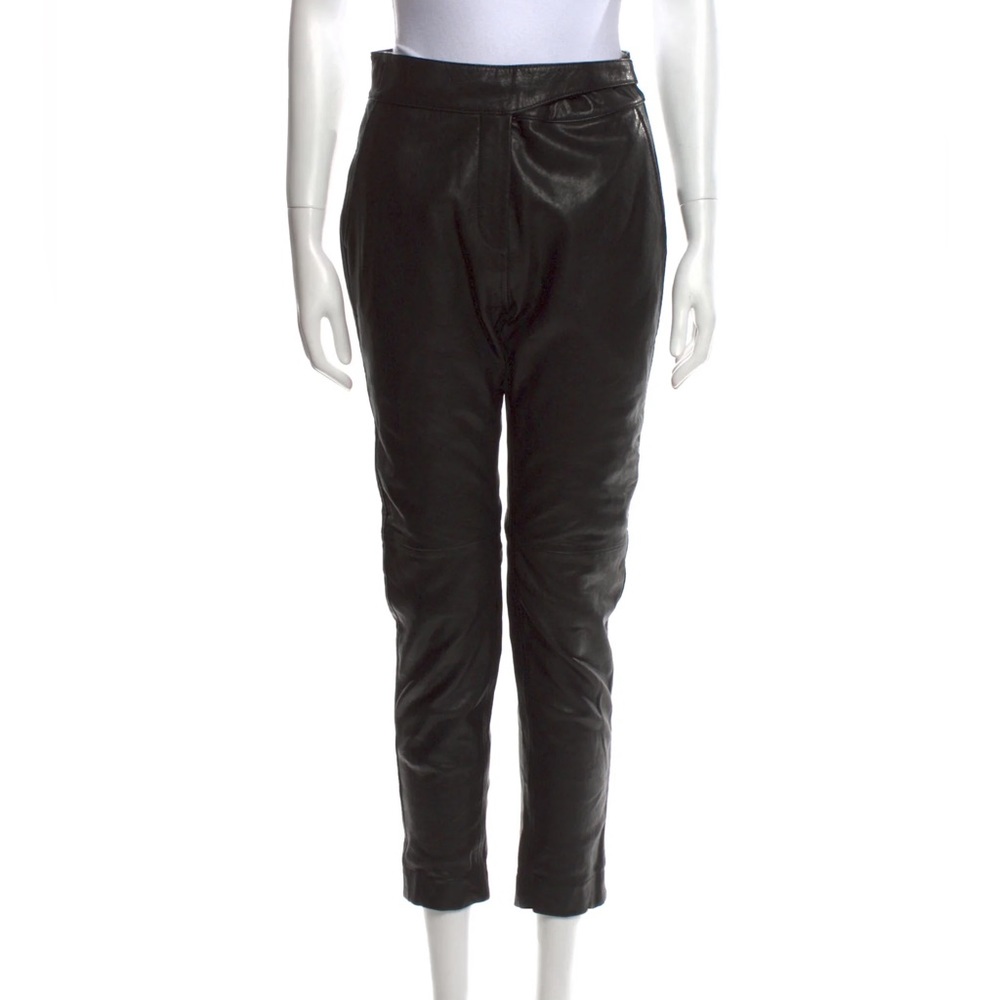 Rag & Bone Black High-Rise Lamb Leather Skinny Leg Pants Size US 2